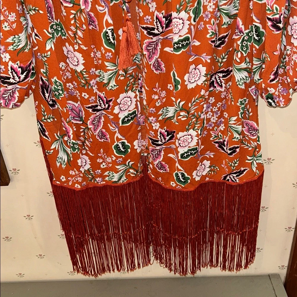 Kimono Floral Orange - Picture 2 of 7